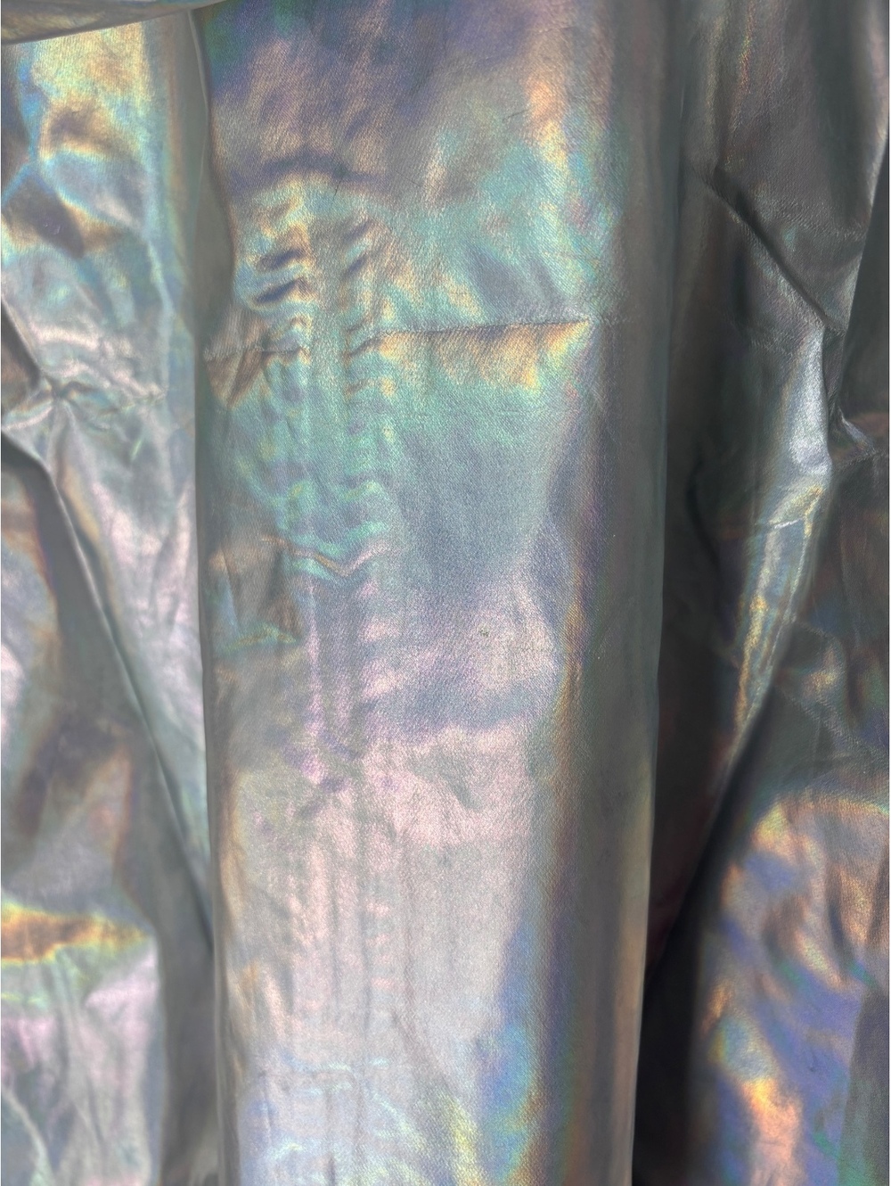 Choosy Women’s 20 Silver Holographic Hooded Zip Windbreaker Jacket NWT - Picture 6 of 10